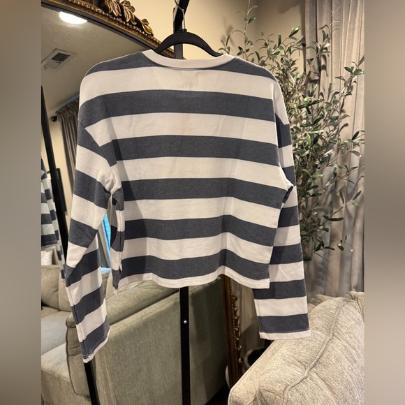 Sundry Navy and White Striped Top with Red Heart - Picture 3 of 4